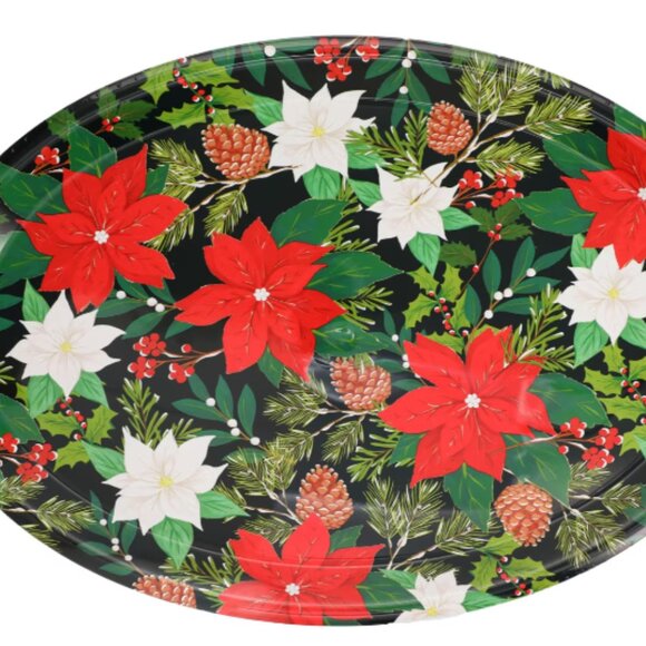 Oval Christmas Platters Plastic Serving Tray Food Appetizers Set of 4 NEW - Picture 8 of 9